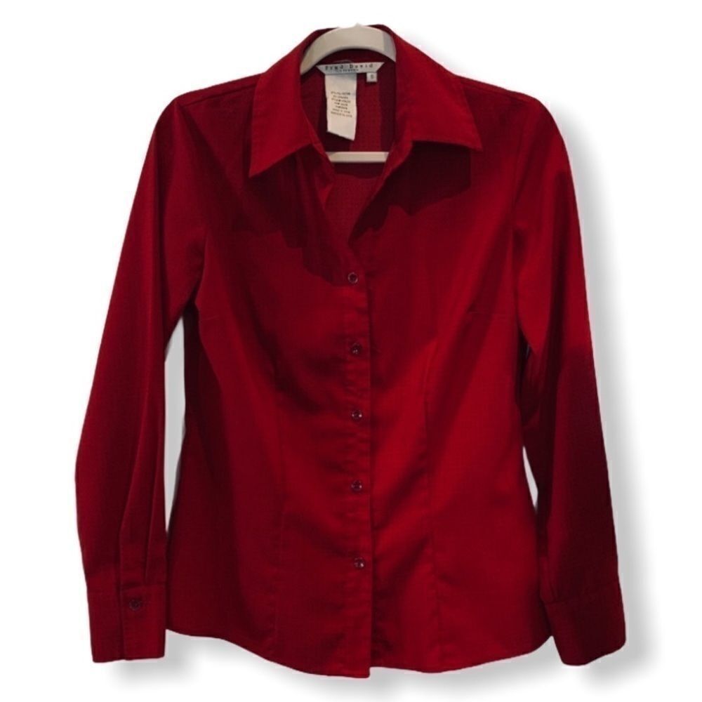 Fred David Red Button down